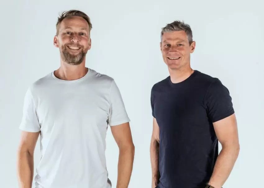 Cake Equity co-founders Jason Atkins and Kim Hansen as profiled in Business News Australia