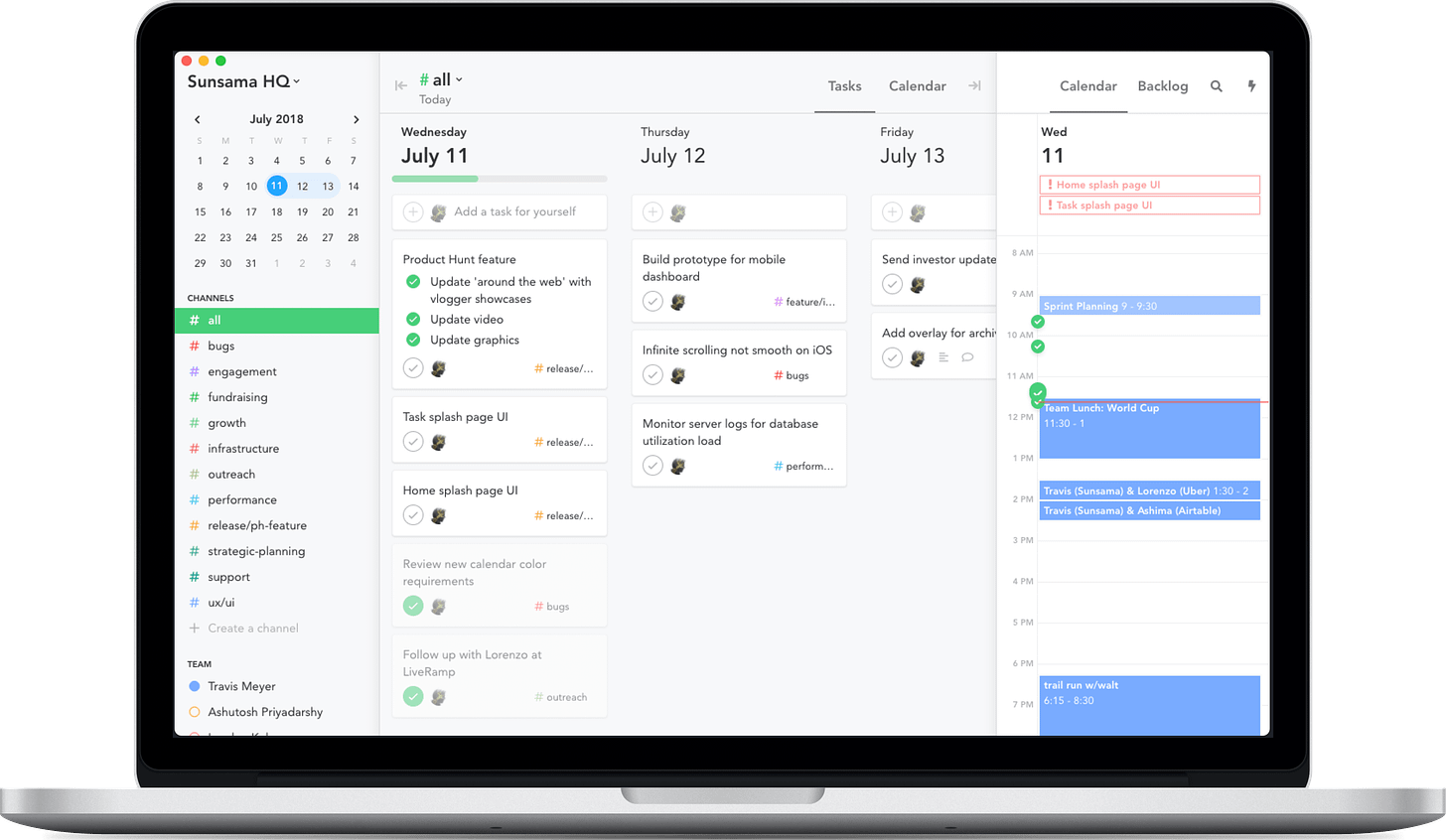 Sunsama's $10/month task management calendar cleans up your online  productivity | TechCrunch