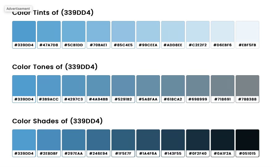 color tints and shade example