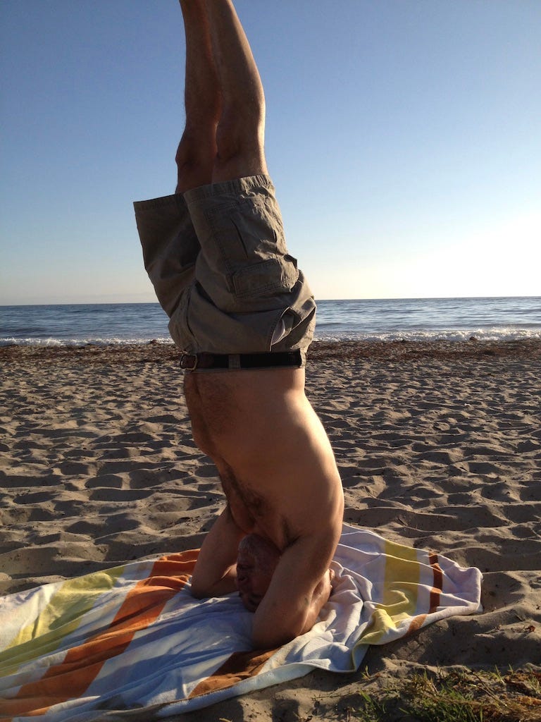 Headstand on the beach.