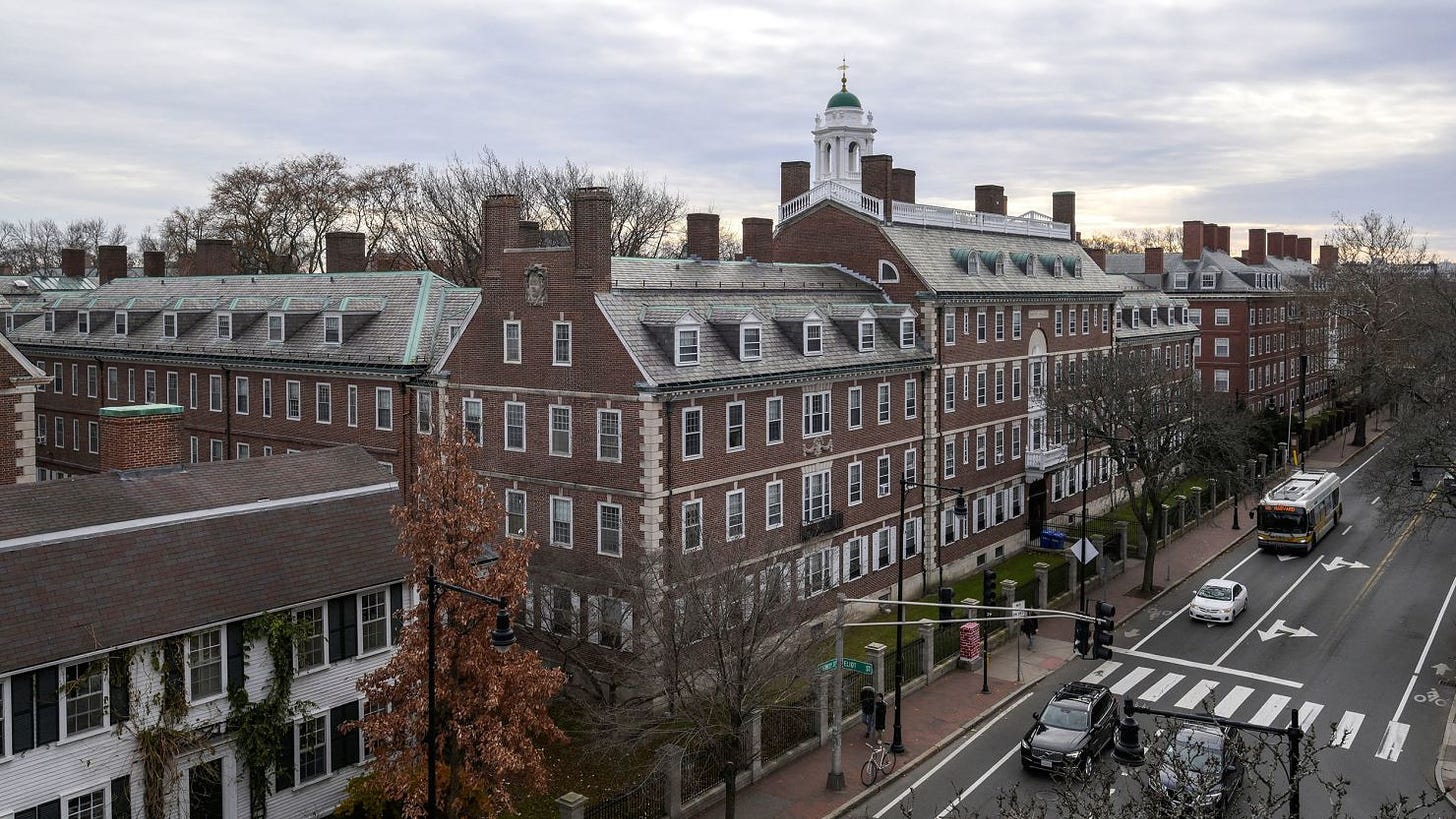 A view of Harvard campus on John F. Kennedy Street at Harvard University is pictured in Cambridge, Massachusetts, on December 7.