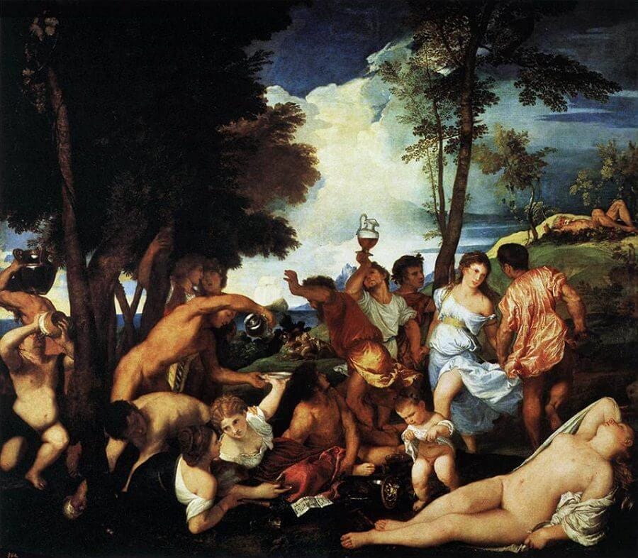 The Bacchanal of the Andrians, 1523-24 by Titian