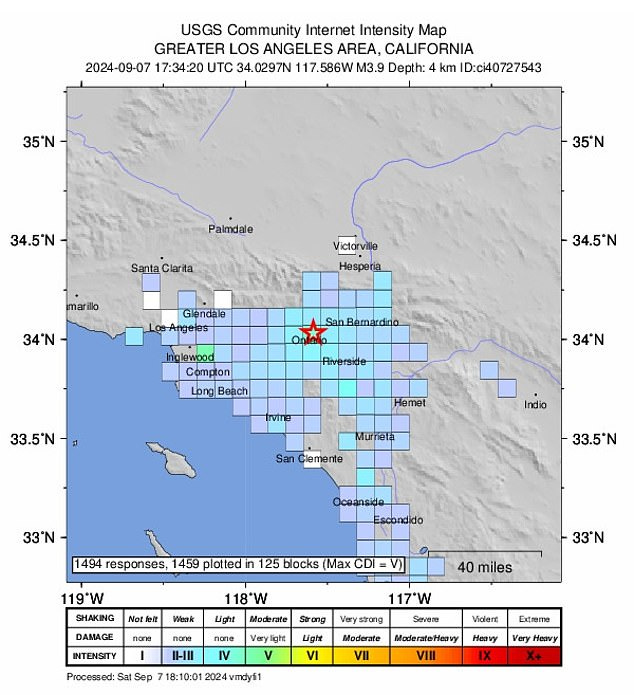 Southern California has been rocked by two earthquakes less than 30 minutes apart southeast of Ontario