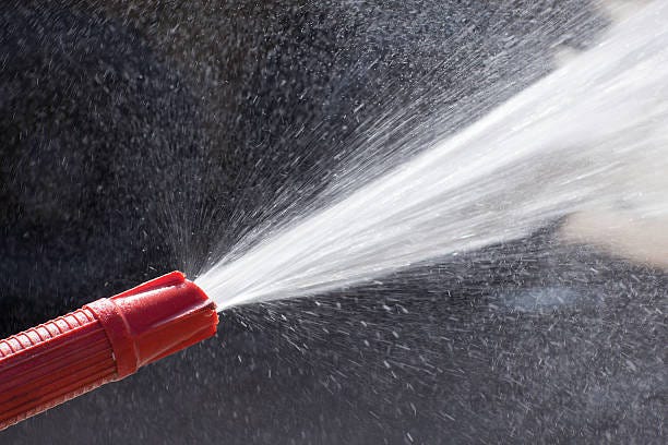 Water Nozzle Spraying Stock Photo - Download Image Now - Water, Fire Hose,  Physical Pressure - iStock
