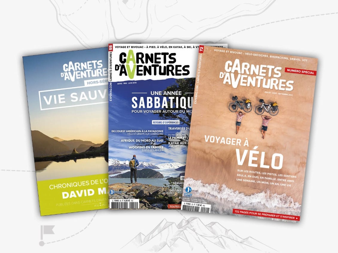 3 editions de carnets d'aventures