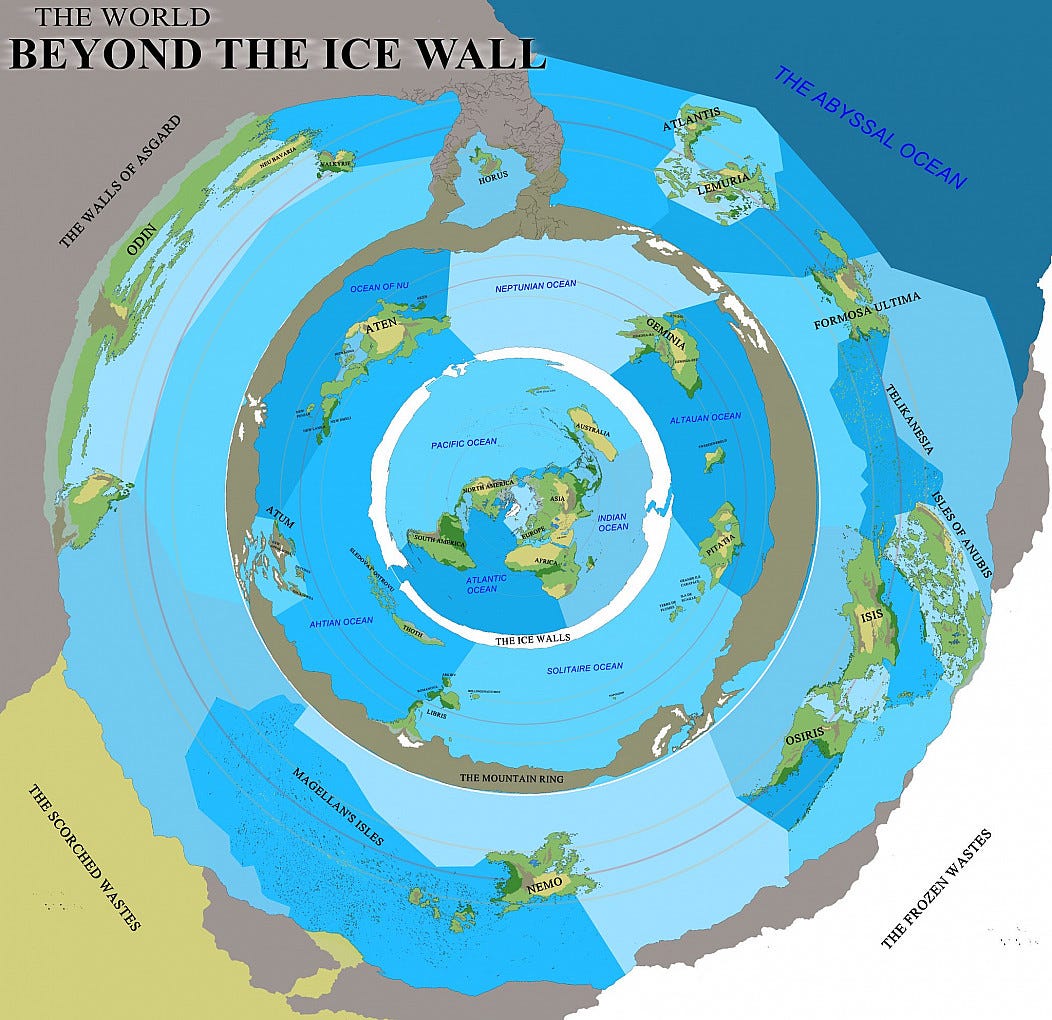 r/mapmaking - This flat earther map just looks awesome despite the background behind it