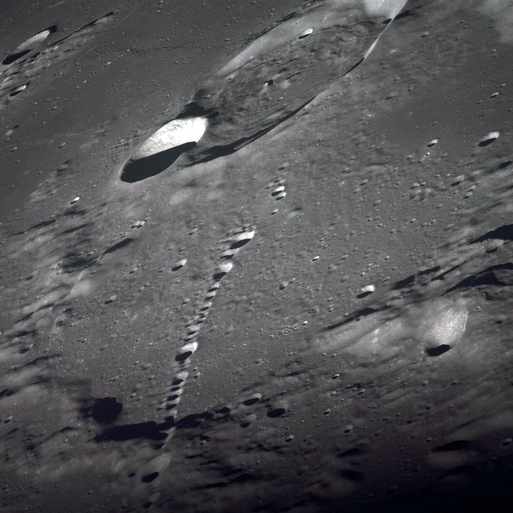 A chain of craters on the Moon