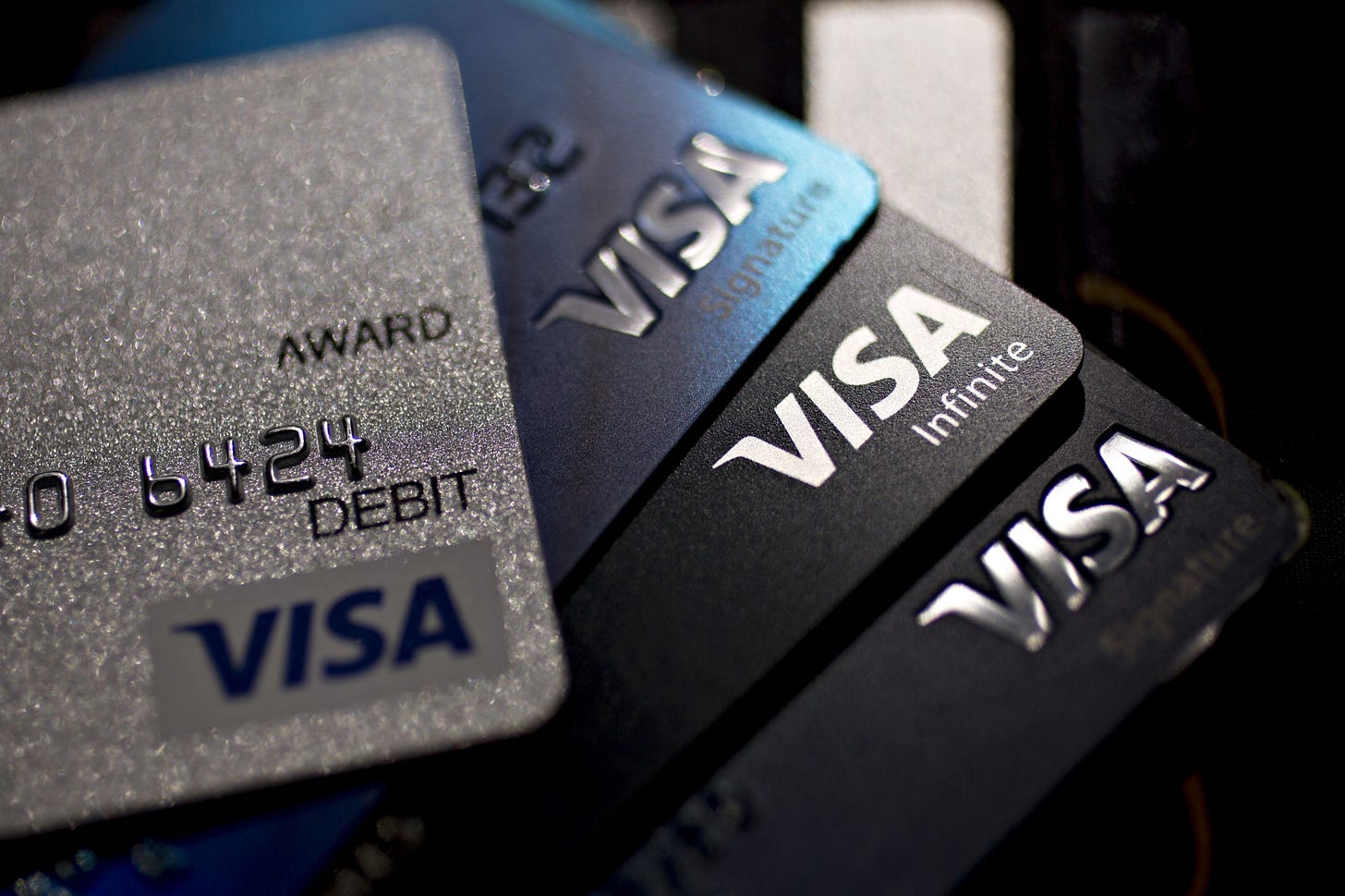 Visa credit and debit cards.