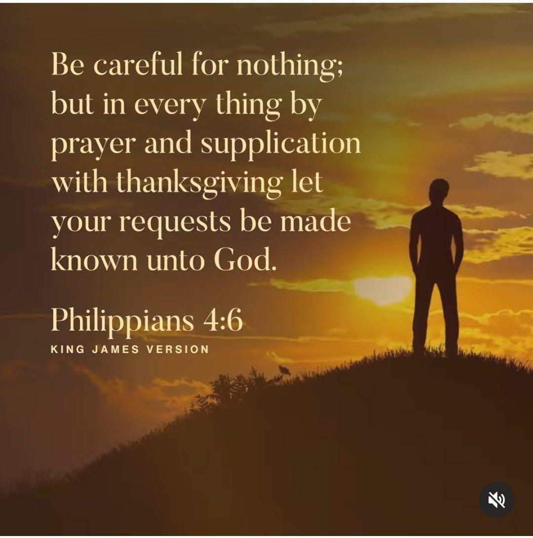 Valen Claire on X: "Be careful for nothing; but in every thing by prayer  and supplication with thanksgiving let your requests be made known unto God.  Philippians 4:6, KJV #BroEliSorianoPHPride #WhatTheBibleSays  https://t.co/LC0GYWwgOe" /