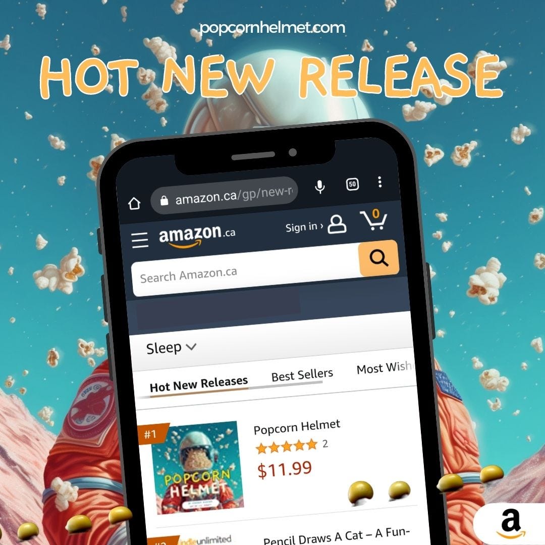 Popcorn Helmet named a HOT NEW RELEASE on Amazon