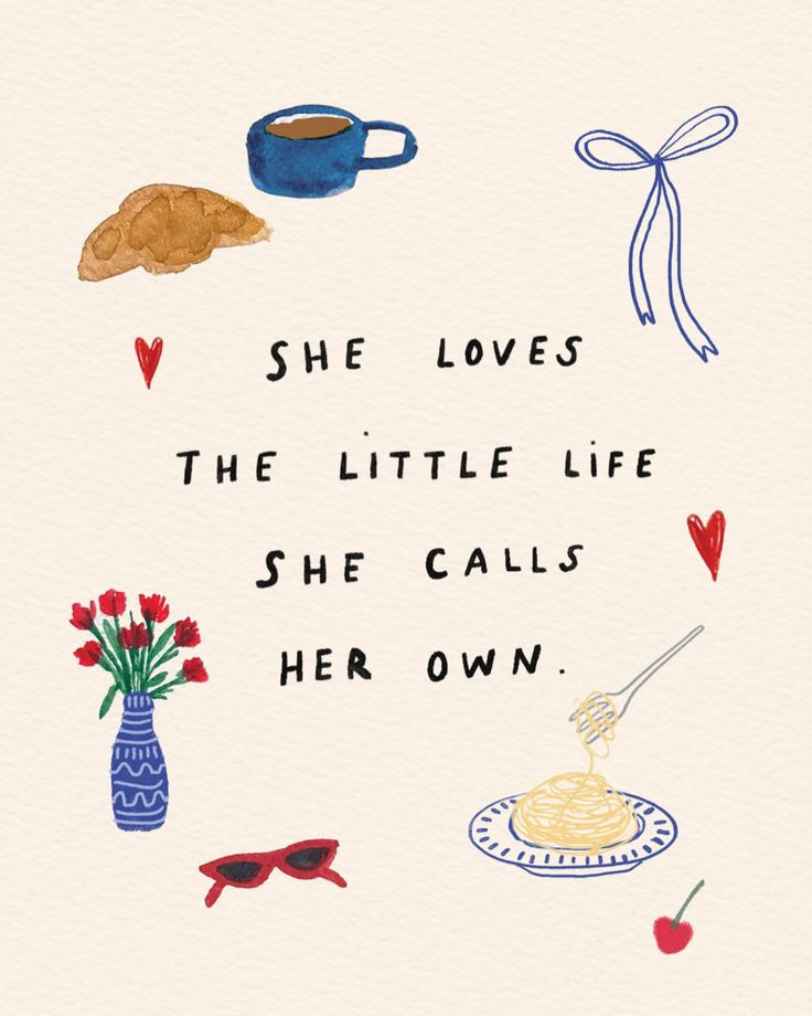 This may contain: a card with the words she loves the little life she calls her own This may contain: a card with the words she loves the little life she calls her own