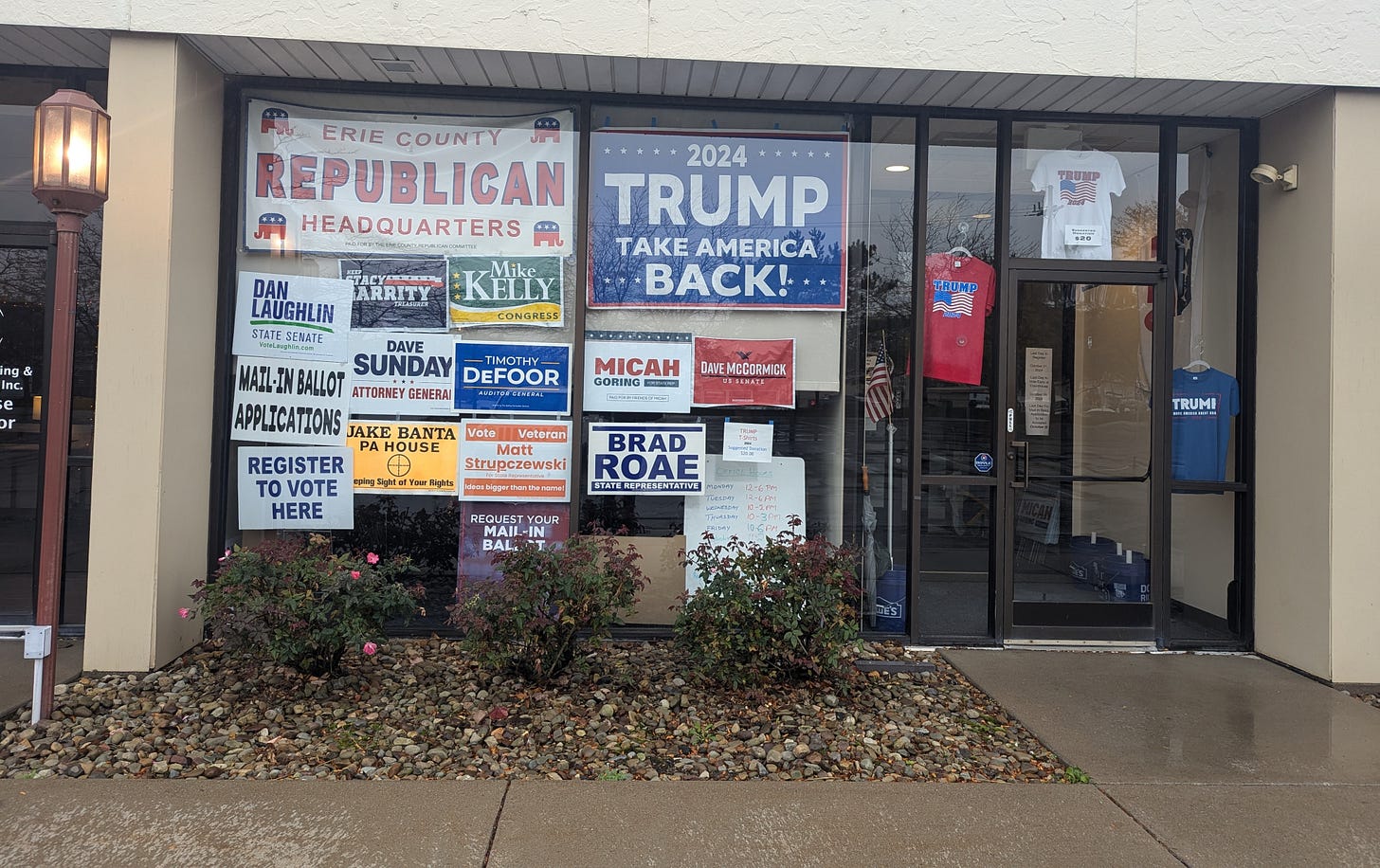 The State of the Race. An addendum from Erie, PA