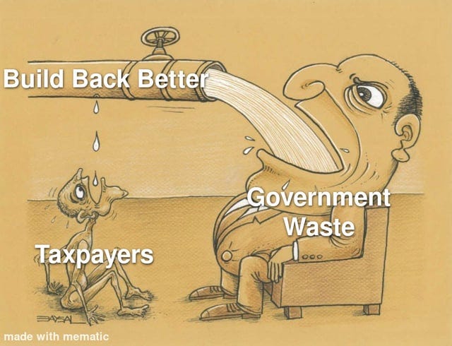 r/memes - Build Back Better Government Waste Тахраyers 000 PAYSAL made with mematic