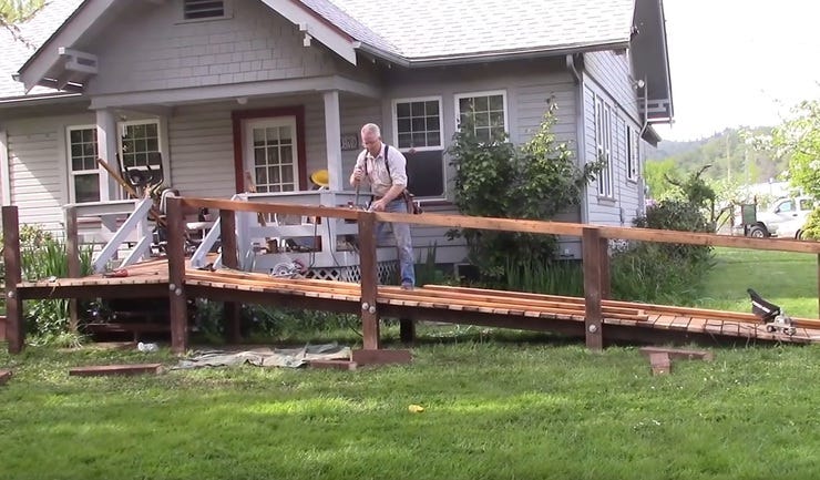 Scott waxes poetic while building an access ramp for his mother.