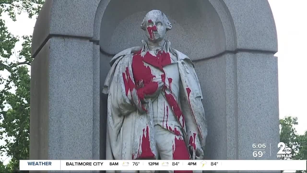 George Washington statue vandalized - YouTube