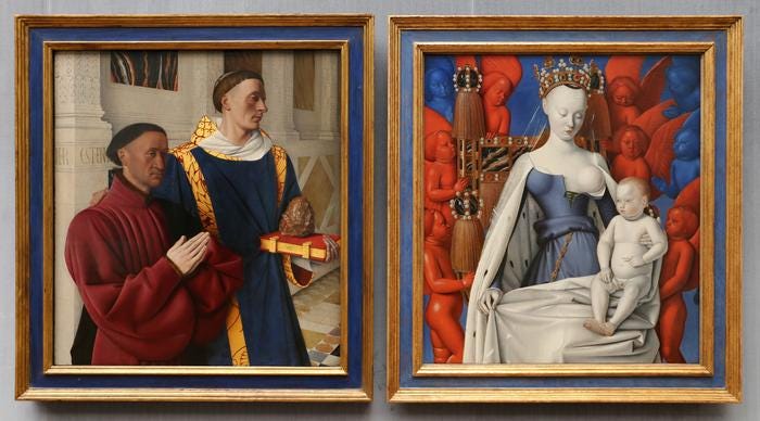 The two panels of "The Melun Diptych" (circa 1455) by Jean Fouquet The two panels of "The Melun Diptych" (circa 1455) by Jean Fouquet