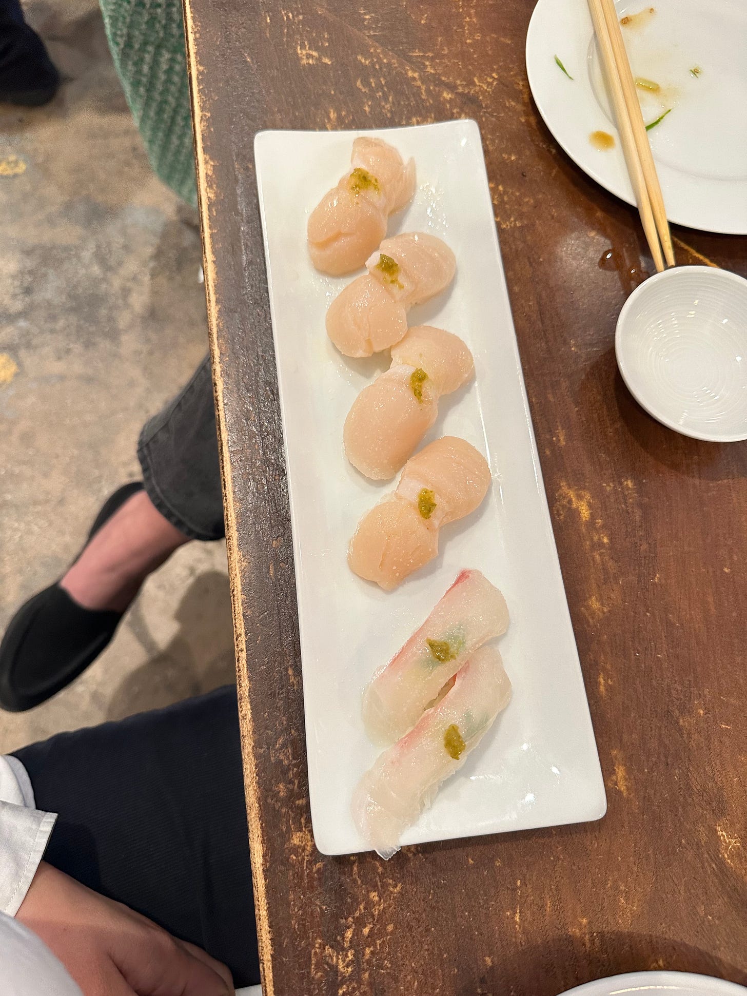 Scallop nigiri at Sushi Fumi