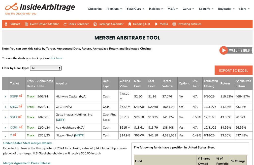 Merger Arbitrage Tool May 20 2025