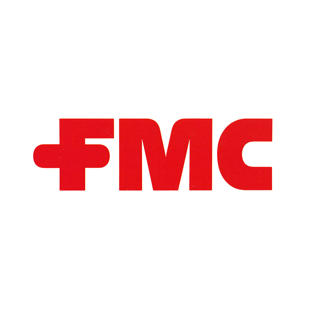 Lippincott & Margulies' 1972 logotype and for American chemicals and fibre manufacturer FMC