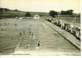 Second Saturday Scene: Here are a couple of pictures of the swimming pool  and Dance Island at Wanahoo Park