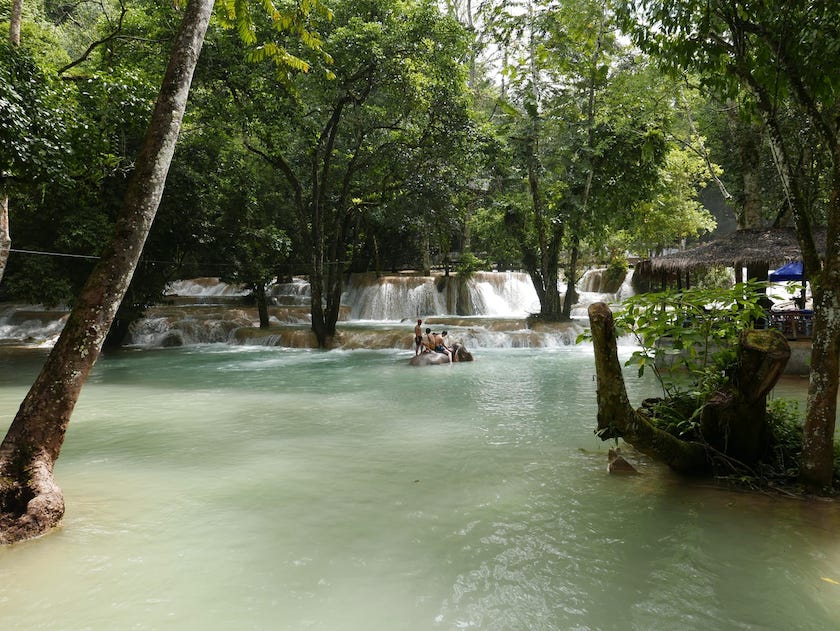 Photo by Author — Tad Sae Waterfalls (ຕາດແສ້), Luang Prabang (ຫລວງພະບາງ/ຫຼວງພະບາງ), Laos (see Travel — Nostalgia Corner below for more information)