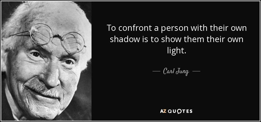 Carl Jung quote: To confront a person with their own shadow is to...