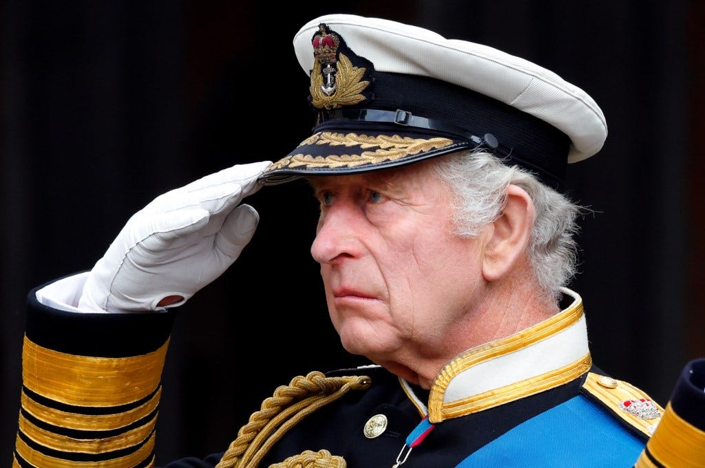 King Charles III attends the Committal Service for Queen Elizabeth II at St George's Chapel