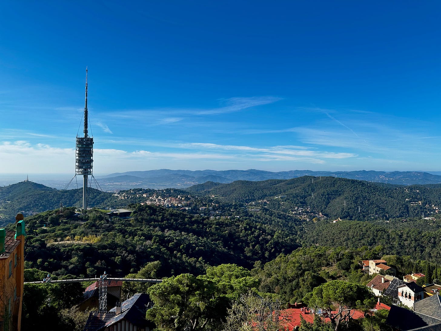 Hiking to the Tibidabo in Barcelona, Catalonia, Spain