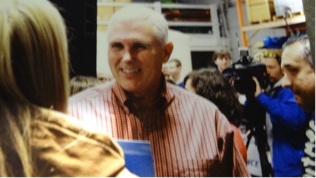 Mike Pence and Fred Witmer at Triton Energy rally. Photo courtesy Dave Larson