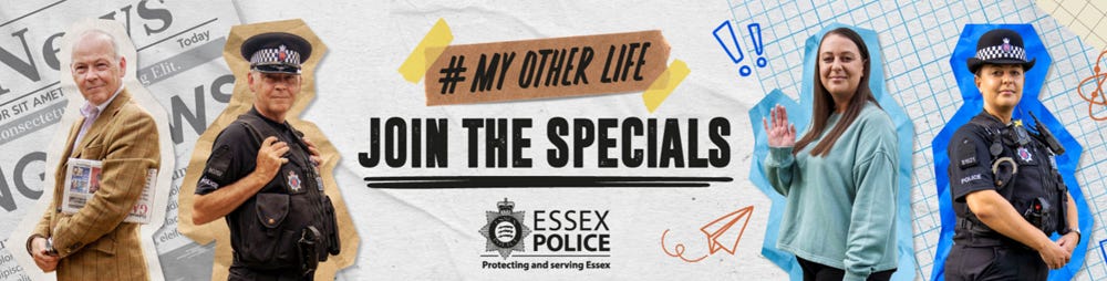 My Other Life - Join the Specials - two Specials Constables wearing their uniform and everyday clothes