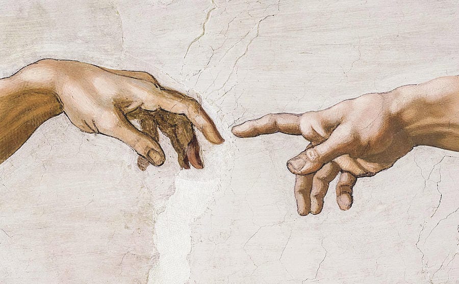 The Creation of Adam, detail Painting by Michelangelo - Pixels