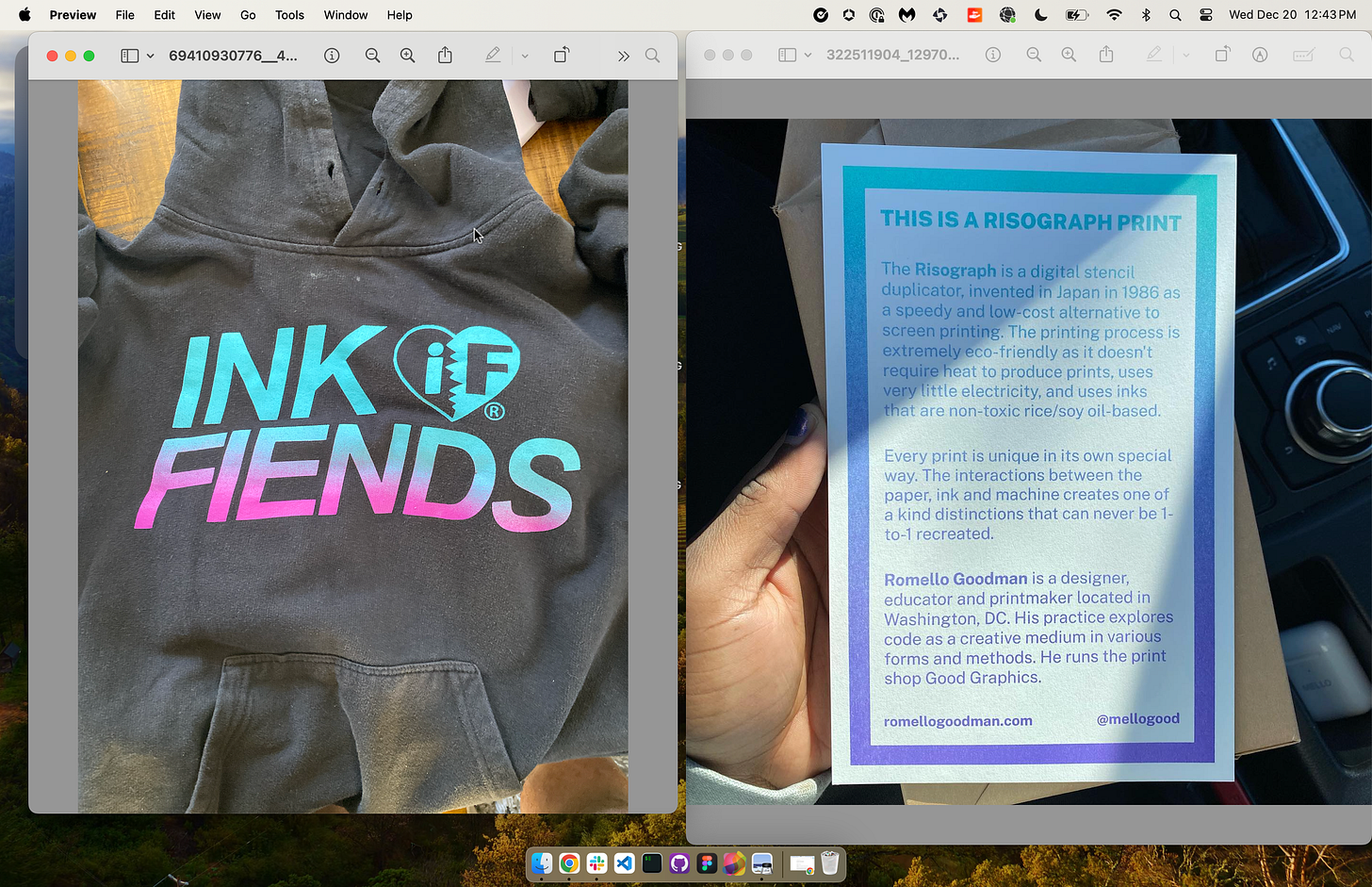 Gradient hoodie and flyer comparison