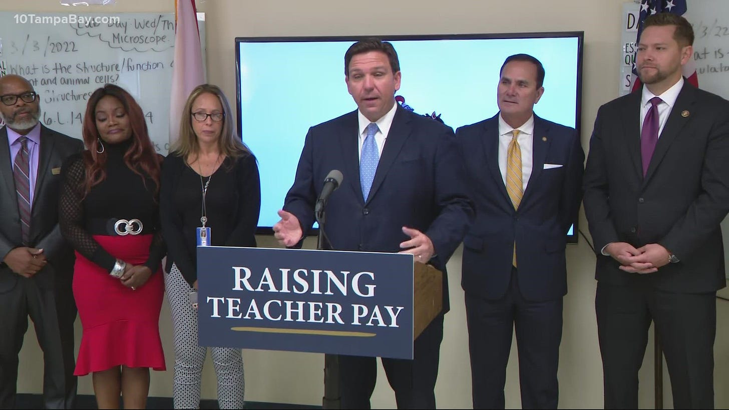 Florida Gov. DeSantis announces $800M toward raising teacher pay | wtsp.com