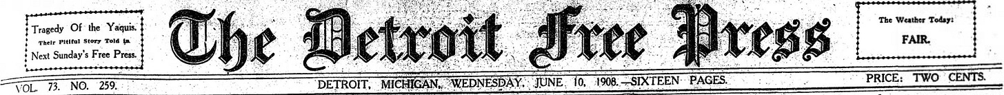 1908 Detroit Free Press