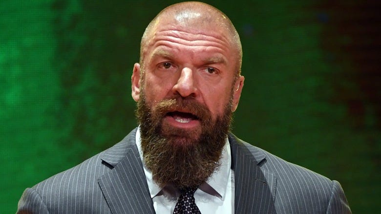 Triple H at a press conference 