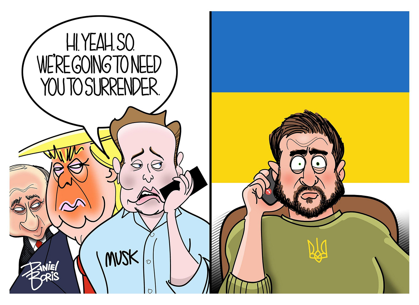 Musk and Trump call Zelenskyy [OC] : r/comics