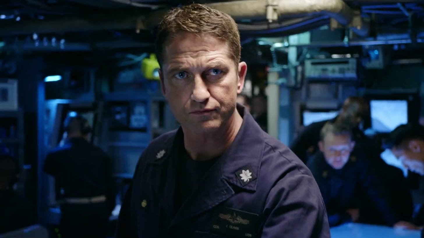 Gerard Butler as Captain Joe Glass in Hunter Killer