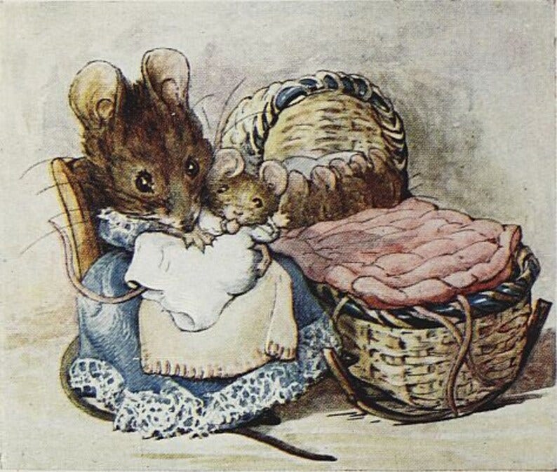 The Tale of Two Bad Mice. original Vintage print from 1970's by Beatrix Potter gorgeous nostalgic artwork choice of 7 1