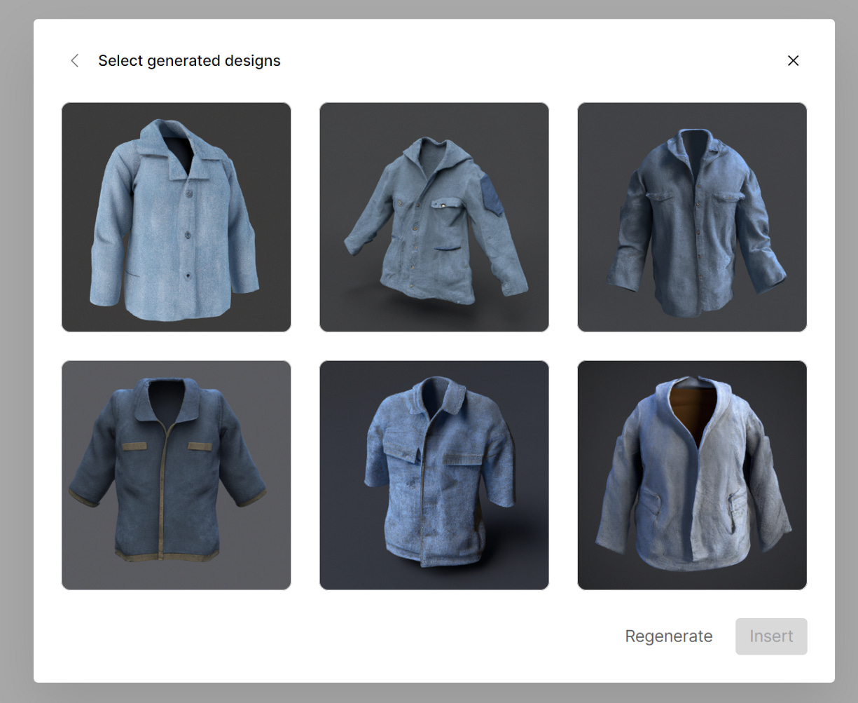 Collage of six jackets generated by Dall-E2 AI