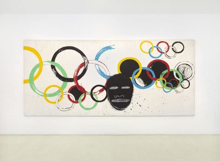 Olympic Rings, Andy Warhol and Jean-Michel Basquiat | Source: Gagosian