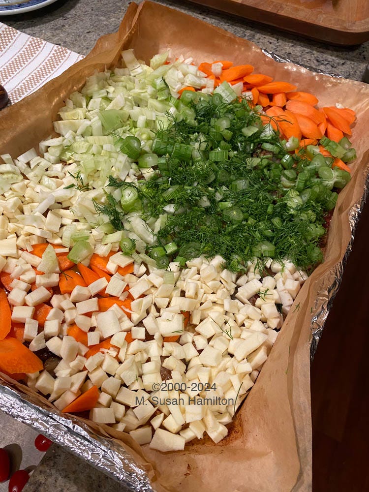 Mirepoix (Carrots, Celery, Parsnips, Onions, Fennel)