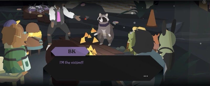 BK surrounded by the townspeople. BK says "I'M the victim!!!" BK surrounded by the townspeople. BK says "I'M the victim!!!"