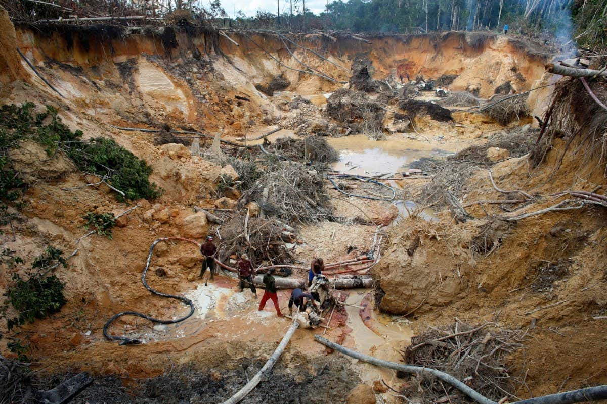 A gold mine in Bolivar state in the south of Venezuela