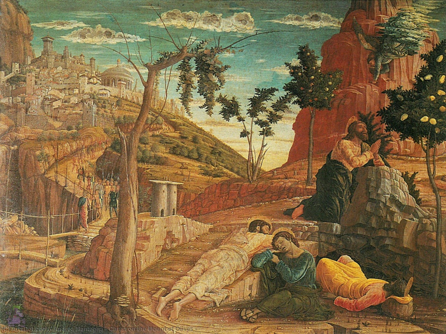 Art Reproductions Christ on the Mount of Olives -, 1460 by Andrea Mantegna  (1431-1506, Italy) | ArtsDot.com