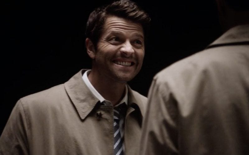 misha collins castiel enjoying talking to entity cas