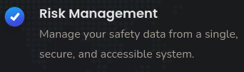 One of the features offered by Teammate App listed on their website that reads: Risk Management, Manage your safety data from a single, secure, and accessible system.