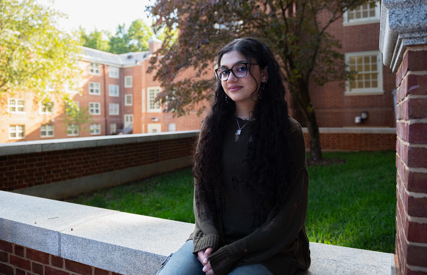 Ameera Moinuddin poses on South Campus.