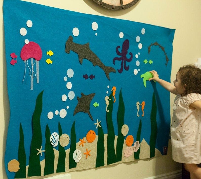 Ocean Felt Wall // Montessori Educational Gift // Kids ages 3 image 1