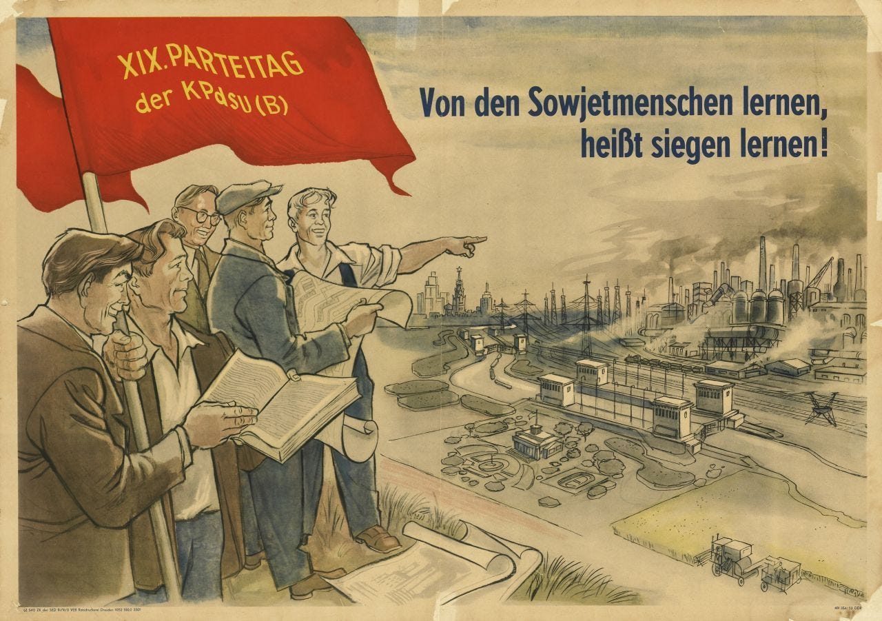 LeMO-Objekt: Plakat "Von den Sowjetmenschen lernen..."