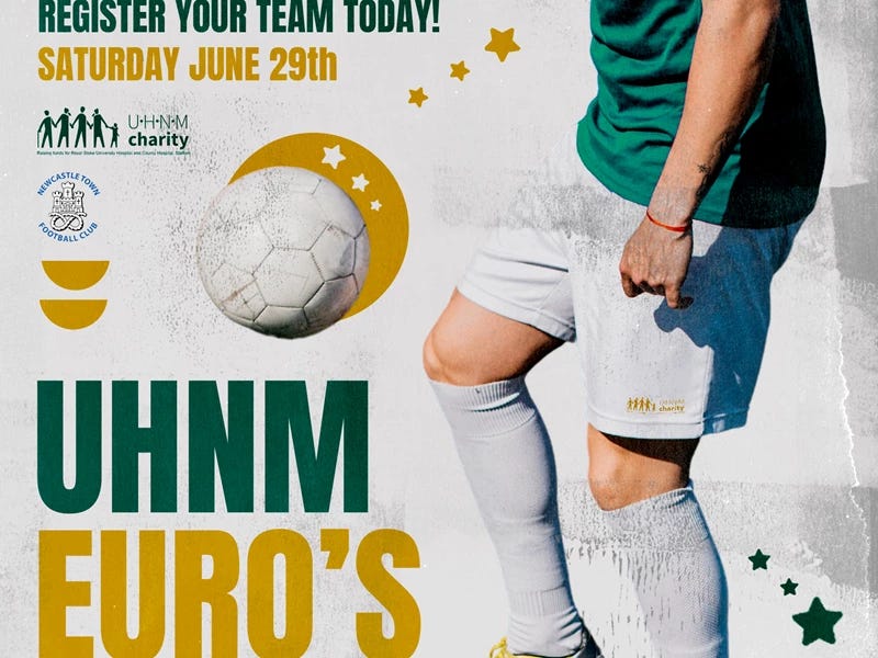 A footballer, UHNM Euros football tournament flyer